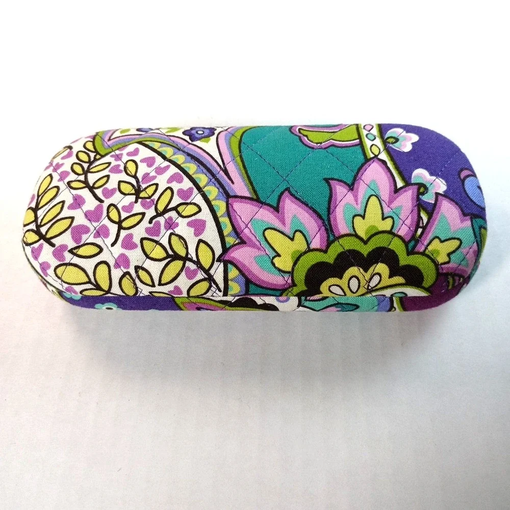Vera Bradley Floral Paisley Sunglass Hard Case Purple Pink Green